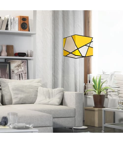 Abat-jours Lampes à Poser Abat-jour Carré Callero Jaune 25x25 H 25 2 Abat-jours Lampes à Poser Abat-jour Carré Callero Jaune 25x25 H 25 – Image 2