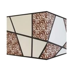 Abat-jours Lampes à Poser Abat-jour Carré Callero Marron 20x20 H20 -Luminaires Contemporain Soldes abat jour carre callero spirale 20x20 h20 1