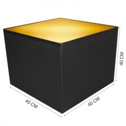 Abat-jours Lampadaires Abat-jour Carré Pour Lampadaire Noir Et Or T 40 X H 40 -Luminaires Contemporain Soldes abat jour carre pour lampadaire noir et or t 40 x h 40 2