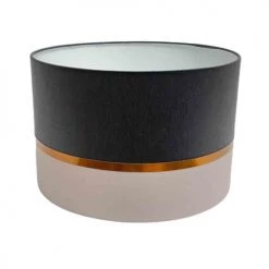 Abat-jours Lampes à Poser Abat-jour Chevet Bicolore Gris Clair & Gris Foncé T 25 X H 18