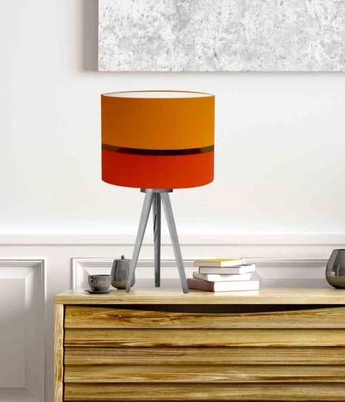 Abat-jours Lampes à Poser Abat-jour Chevet Bicolore Orange T 25 X H 18 2 Abat-jours Lampes à Poser Abat-jour Chevet Bicolore Orange T 25 X H 18 – Image 2