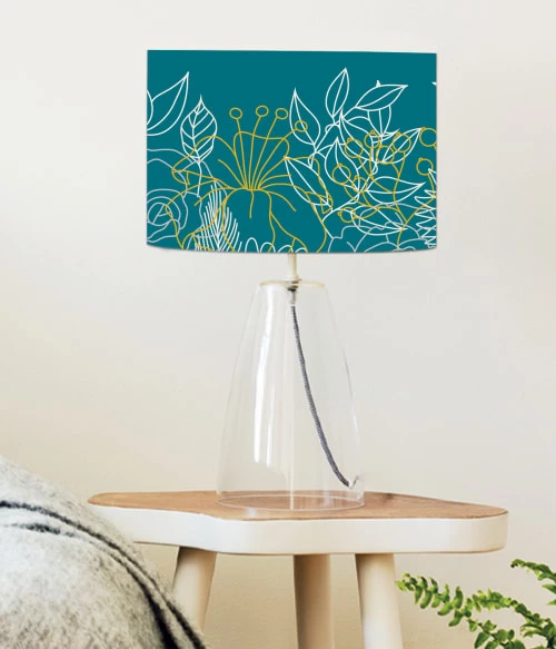 Abat-jours Lampes à Poser Abat-jour Chevet Bouquet Bleu Canard T 25 X H 20 2 Abat-jours Lampes à Poser Abat-jour Chevet Bouquet Bleu Canard T 25 X H 20 – Image 2