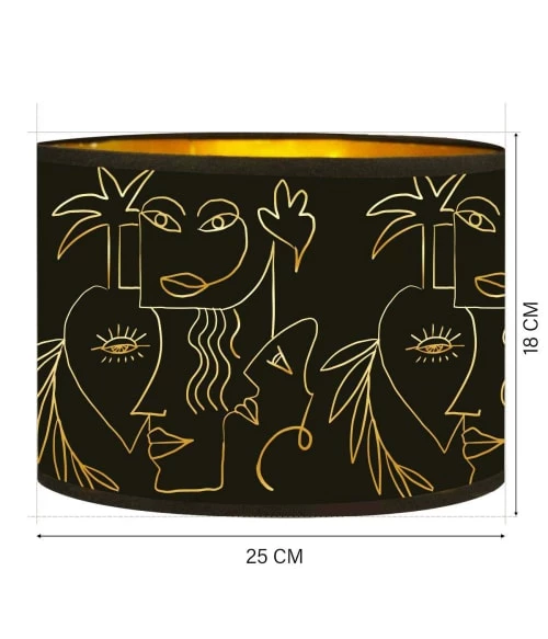 Abat-jours Lampes à Poser Abat-jour Chevet Doré Imprimé Noir Et Or Boho T 25 X H 18 3 Abat-jours Lampes à Poser Abat-jour Chevet Doré Imprimé Noir Et Or Boho T 25 X H 18 – Image 3