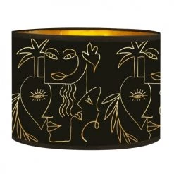 Abat-jours Lampes à Poser Abat-jour Chevet Doré Imprimé Noir Et Or Boho T 25 X H 18
