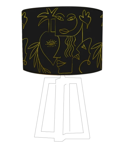 Abat-jours Lampes à Poser Abat-jour Chevet Doré Imprimé Noir Et Or Boho T 25 X H 18 5 Abat-jours Lampes à Poser Abat-jour Chevet Doré Imprimé Noir Et Or Boho T 25 X H 18 – Image 5