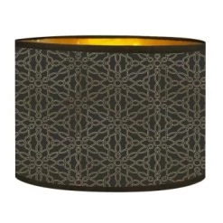Abat-jours Lampadaires Abat-jour Lampadaire Doré Imprimé Noir Et Or Kiara T 40 X H 25 -Luminaires Contemporain Soldes abat jour chevet dore imprime noir et or kiara t 25 x h 18