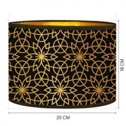 Abat-jours Lampes à Poser Abat-jour Chevet Doré Imprimé Noir Et Or Rosace T 25 X H 18 -Luminaires Contemporain Soldes abat jour chevet dore imprime noir et or rosace t 25 x h 18 3