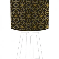 Abat-jours Lampes à Poser Abat-jour Chevet Doré Imprimé Noir Et Or Rosace T 25 X H 18 -Luminaires Contemporain Soldes abat jour chevet dore imprime noir et or rosace t 25 x h 18 4