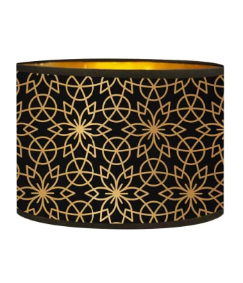 Abat-jours Lampadaires Abat-jour Lampadaire Doré Imprimé Noir Et Or Rosace T 40 X H 25 5 Abat-jours Lampadaires Abat-jour Lampadaire Doré Imprimé Noir Et Or Rosace T 40 X H 25 – Image 5