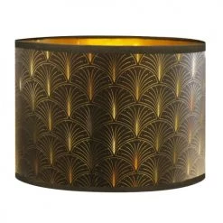 Abat-jours Lampes à Poser Abat-jour Chevet Doré Imprimé Noir Et Or Télio T 25 X H 18