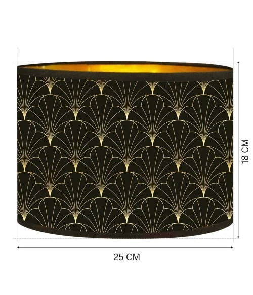 Abat-jours Lampes à Poser Abat-jour Chevet Doré Imprimé Noir Flora T 25 X H 18 3 Abat-jours Lampes à Poser Abat-jour Chevet Doré Imprimé Noir Flora T 25 X H 18 – Image 3