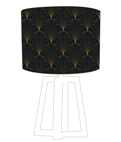 Abat-jours Lampes à Poser Abat-jour Chevet Doré Imprimé Noir Flora T 25 X H 18 5 Abat-jours Lampes à Poser Abat-jour Chevet Doré Imprimé Noir Flora T 25 X H 18 – Image 5