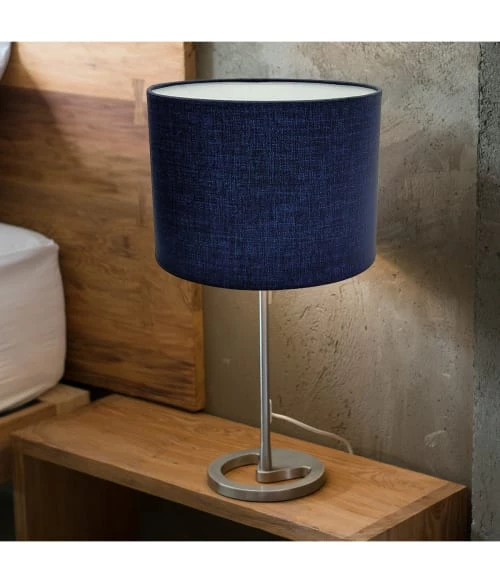 Abat-jours Lampes à Poser Abat-jour Chevet Effet Lin Bleu Foncé T 20 X H 15 2 Abat-jours Lampes à Poser Abat-jour Chevet Effet Lin Bleu Foncé T 20 X H 15 – Image 2