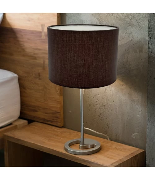 Abat-jours Lampes à Poser Abat-jour Chevet Effet Lin Chocolat T 20 X H 15 2 Abat-jours Lampes à Poser Abat-jour Chevet Effet Lin Chocolat T 20 X H 15 – Image 2