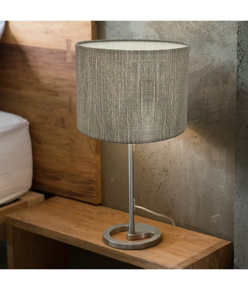 Abat-jours Lampes à Poser Abat-jour Chevet Effet Lin Gris Clair T 20 X H 15 2 Abat-jours Lampes à Poser Abat-jour Chevet Effet Lin Gris Clair T 20 X H 15 – Image 2