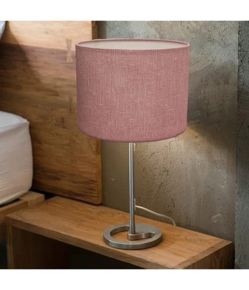 Abat-jours Lampes à Poser Abat-jour Chevet Effet Lin Rose T 20 X H 15 2 Abat-jours Lampes à Poser Abat-jour Chevet Effet Lin Rose T 20 X H 15 – Image 2