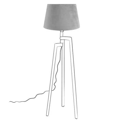 Maisons Du Monde Lampadaires Abat-jour En Velours Gris 1 Maisons Du Monde Lampadaires Abat-jour En Velours Gris