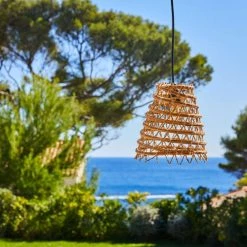 LUMISKY Suspensions Abat Jour Int/ext Fibre Naturelle Beige D28CM -Luminaires Contemporain Soldes abat jour int ext fibre naturelle beige d28cm 2
