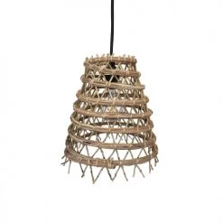 LUMISKY Suspensions Abat Jour Int/ext Fibre Naturelle Beige D28CM