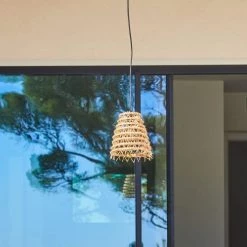 LUMISKY Suspensions Abat Jour Int/ext Fibre Naturelle Beige D28CM -Luminaires Contemporain Soldes abat jour int ext fibre naturelle beige d28cm 4