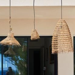LUMISKY Suspensions Abat Jour Int/ext Fibre Naturelle Beige D28CM -Luminaires Contemporain Soldes abat jour int ext fibre naturelle beige d28cm 5