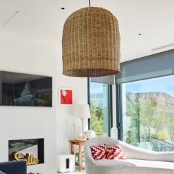 LUMISKY Suspensions Abat Jour Int/ext Rotin Beige D40CM -Luminaires Contemporain Soldes abat jour int ext rotin beige d40cm 2