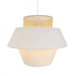 LUMISKY Suspensions Abat-jour Intérieur Coton Beige D40CM -Luminaires Contemporain Soldes abat jour interieur coton beige d40cm 4