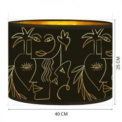 Abat-jours Lampadaires Abat-jour Lampadaire Doré Imprimé Noir Et Or Boho T 40 X H 25 -Luminaires Contemporain Soldes abat jour lampadaire dore imprime noir et or boho t 40 x h 25 3