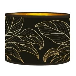Abat-jours Lampadaires Abat-jour Lampadaire Doré Imprimé Noir Et Or Feuille T 40 X H 25 -Luminaires Contemporain Soldes abat jour lampadaire dore imprime noir et or feuille t 40 x h 25 3