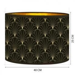 Abat-jours Lampadaires Abat-jour Lampadaire Doré Imprimé Noir Et Or Flora T 40 X H 25 -Luminaires Contemporain Soldes abat jour lampadaire dore imprime noir et or flora t 40 x h 25 2