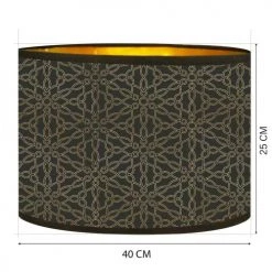 Abat-jours Lampadaires Abat-jour Lampadaire Doré Imprimé Noir Et Or Kiara T 40 X H 25 -Luminaires Contemporain Soldes abat jour lampadaire dore imprime noir et or kiara t 40 x h 25 2