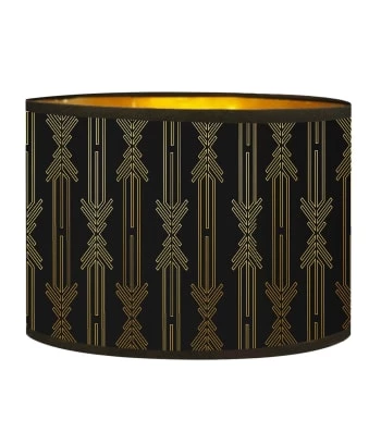 Abat-jours Lampadaires Abat-jour Lampadaire Doré Imprimé Noir Et Or Lazarre T 40 X H 25 4 Abat-jours Lampadaires Abat-jour Lampadaire Doré Imprimé Noir Et Or Lazarre T 40 X H 25 – Image 4