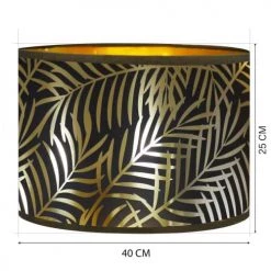 Abat-jours Lampadaires Abat-jour Lampadaire Doré Imprimé Noir Et Or Palmera T 40 X H 25 -Luminaires Contemporain Soldes abat jour lampadaire dore imprime noir et or palmera t 40 x h 25 3