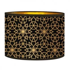 Abat-jours Lampadaires Abat-jour Lampadaire Doré Imprimé Noir Et Or Rosace T 40 X H 25