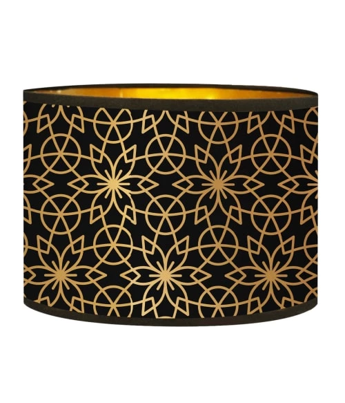 Abat-jours Lampadaires Abat-jour Lampadaire Doré Imprimé Noir Et Or Rosace T 40 X H 25 1 Abat-jours Lampadaires Abat-jour Lampadaire Doré Imprimé Noir Et Or Rosace T 40 X H 25
