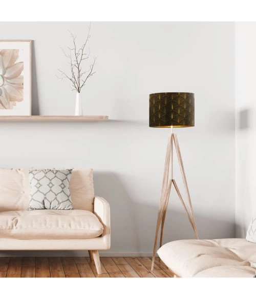 Abat-jours Lampadaires Abat-jour Lampadaire Doré Imprimé Noir Et Or Telio T 40 X H 25 2 Abat-jours Lampadaires Abat-jour Lampadaire Doré Imprimé Noir Et Or Telio T 40 X H 25 – Image 2