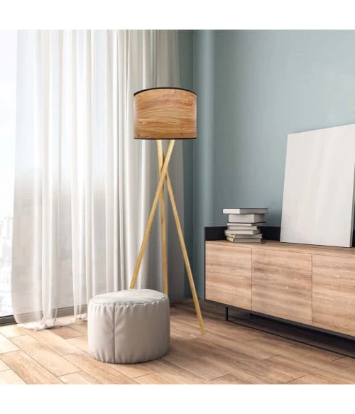 Abat-jours Lampadaires Abat-jour Lampadaire Effet Bois Noyer T 35 X H 20 2 Abat-jours Lampadaires Abat-jour Lampadaire Effet Bois Noyer T 35 X H 20 – Image 2