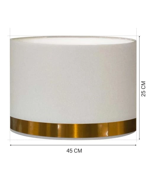 Abat-jours Lampadaires Abat-jour Lampadaire Jonc Blanc Et Cuivre T 45 X H 25 3 Abat-jours Lampadaires Abat-jour Lampadaire Jonc Blanc Et Cuivre T 45 X H 25 – Image 3