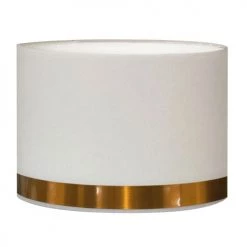 Abat-jours Lampadaires Abat-jour Lampadaire Jonc Blanc Et Cuivre T 45 X H 25