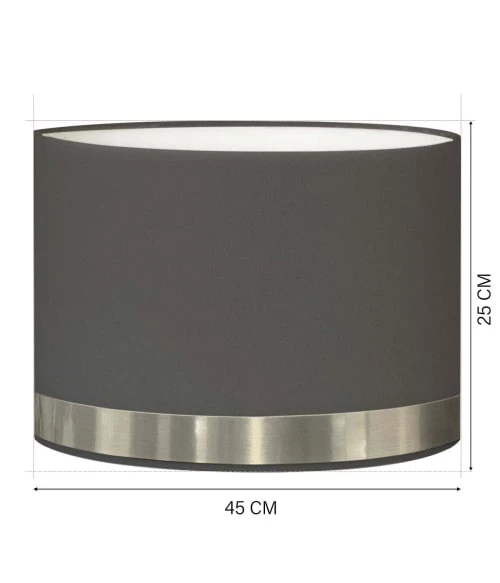 Abat-jours Lampadaires Abat-jour Lampadaire Jonc Gris Et Aluminium T 45 X H 25 3 Abat-jours Lampadaires Abat-jour Lampadaire Jonc Gris Et Aluminium T 45 X H 25 – Image 3