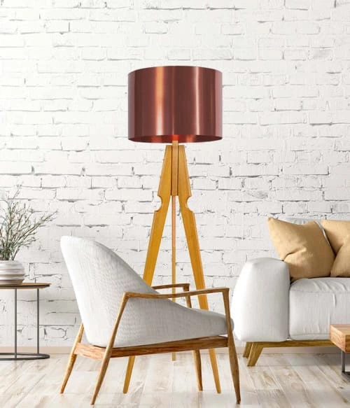 Abat-jours Lampadaires Abat-jour Lampadaire Laqué Cuivre Brillant T 40 X H 25 2 Abat-jours Lampadaires Abat-jour Lampadaire Laqué Cuivre Brillant T 40 X H 25 – Image 2