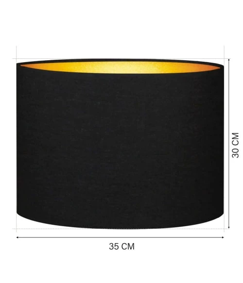 Abat-jours Lampadaires Abat-jour Lampadaire Rond Noir Et Or T 35 X H 30 3 Abat-jours Lampadaires Abat-jour Lampadaire Rond Noir Et Or T 35 X H 30 – Image 3