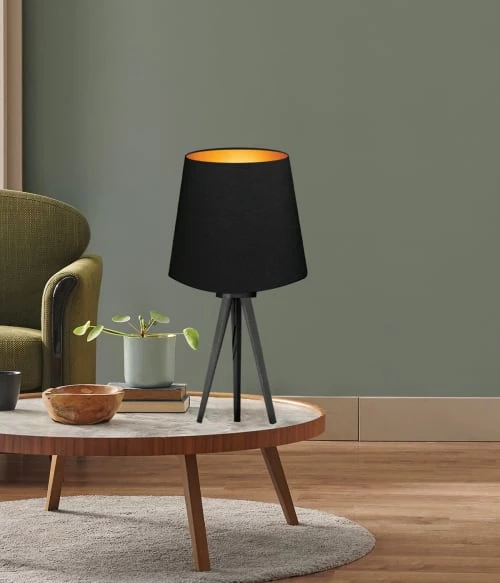 Abat-jours Lampadaires Abat-jour Pour Lampadaire Conique Noir Et Or T 35 X H 25 2 Abat-jours Lampadaires Abat-jour Pour Lampadaire Conique Noir Et Or T 35 X H 25 – Image 2