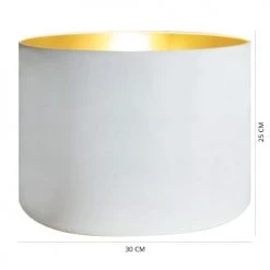 Abat-jours Lampes à Poser Abat-jour Rond Blanc Et Or T 30 X H 25 -Luminaires Contemporain Soldes abat jour rond blanc et or t 30 x h 25 2