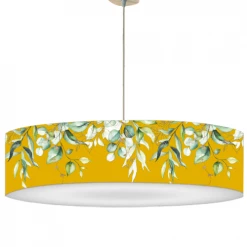 Abat-jours Lustres Abat-jour Suspension Branche Jaune Moutarde T 60 X H 25