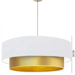 Abat-jours Suspensions Abat-jour Suspension Double Laqué Or Et Blanc T 60 X H 30 -Luminaires Contemporain Soldes abat jour suspension double laque or et blanc t 60 x h 30 2