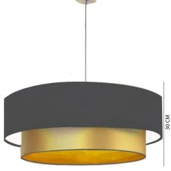 Abat-jours Suspensions Abat-jour Suspension Double Laqué Or Et Gris Foncé T 60 X H 30 -Luminaires Contemporain Soldes abat jour suspension double laque or et gris fonce t 60 x h 30 2