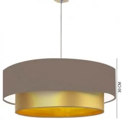 Abat-jours Suspensions Abat-jour Suspension Double Laqué Or Et Taupe T 60 X H 30 -Luminaires Contemporain Soldes abat jour suspension double laque or et taupe t 60 x h 30 2