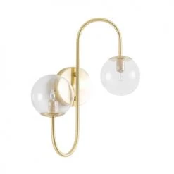 Maisons Du Monde Appliques Murales Et Spots Applique 2 Globes En Verre Et Métal Doré