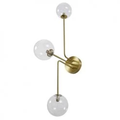 Maisons Du Monde Appliques Murales Et Spots Applique 3 Globes Verre Et Métal Doré Mat